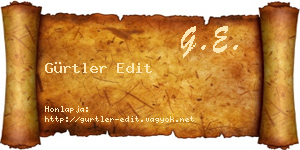 Gürtler Edit névjegykártya
